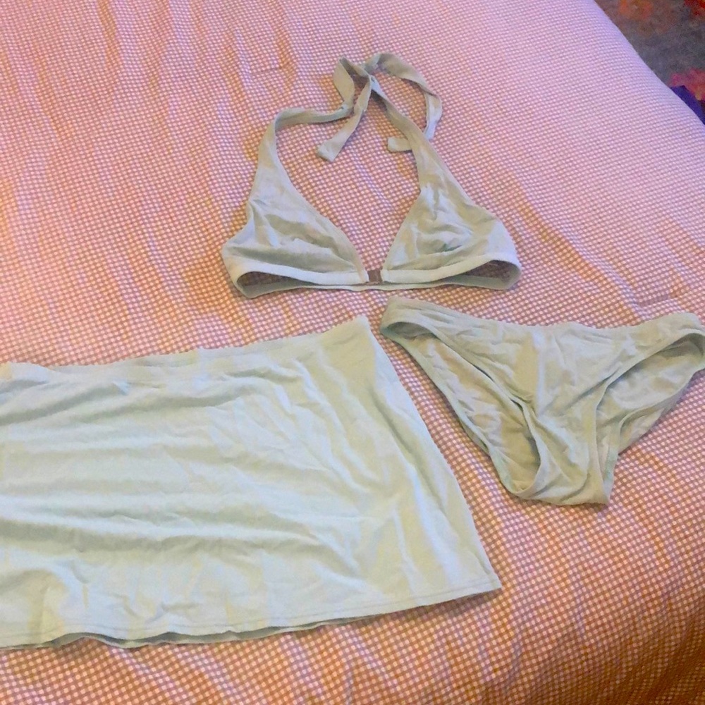 3 piece swim set (bikini top, bottom & skirt)